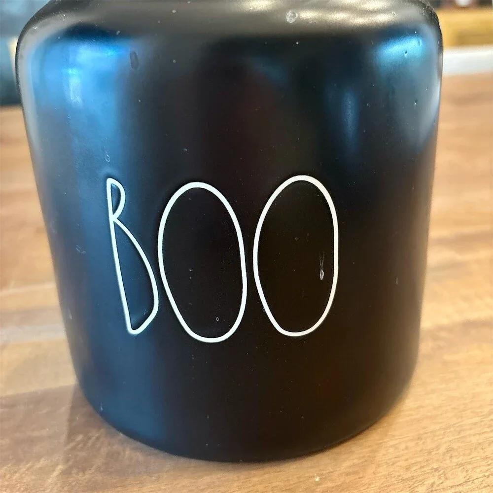 Rae Dunn BOO Halloween Canister w/ Lid Black Kitchen Countertop Storage